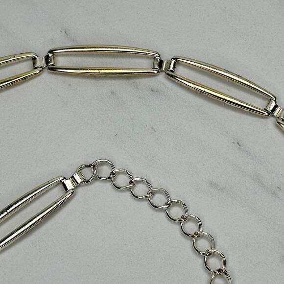 Skinny Silver Gold Chain Link Belt Large XL Two Tone ✨ - Picture 4 of 11